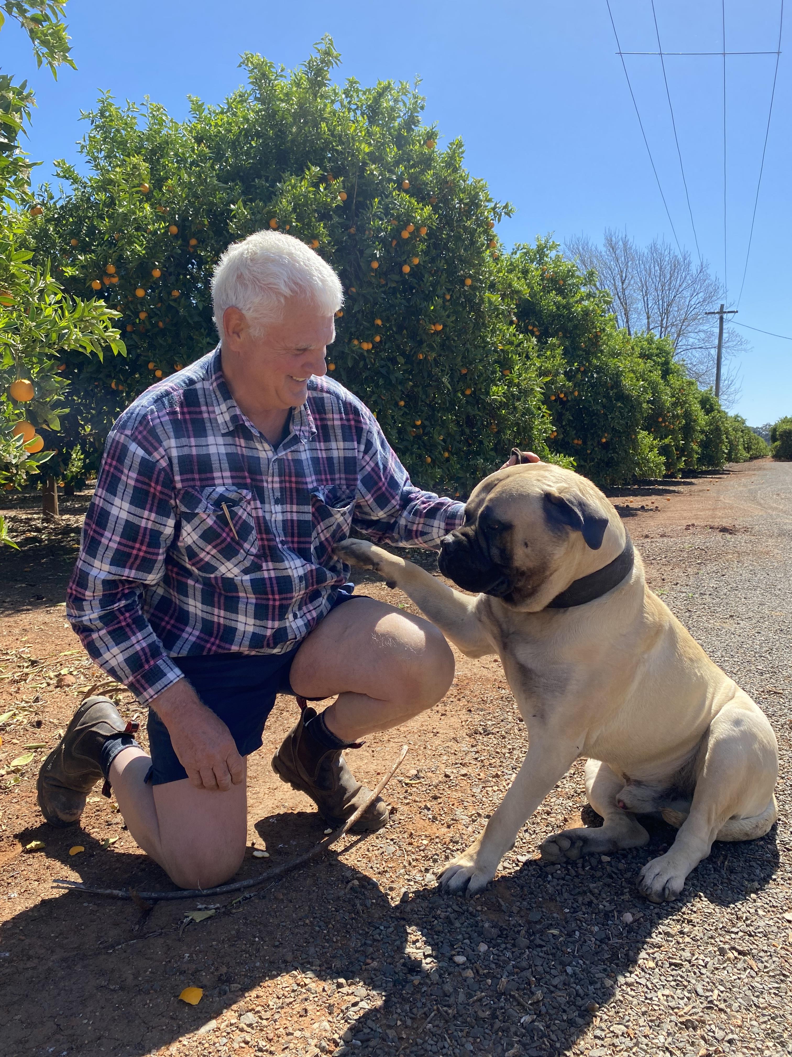 Frank Battistel and his dog